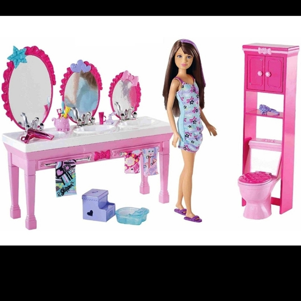 Barbie sisters' beauty fun! Triple sink 2010
